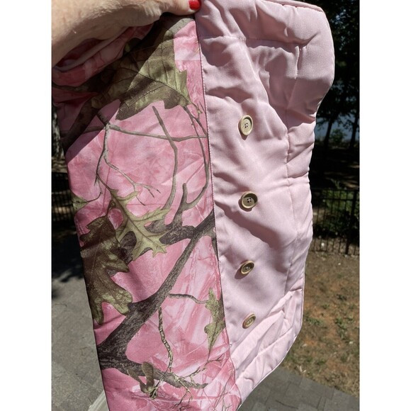 Pink Camo Pillow Sham Cover Wood Buttons HiEnd Accent 20x28x3 Standard - Picture 8 of 8